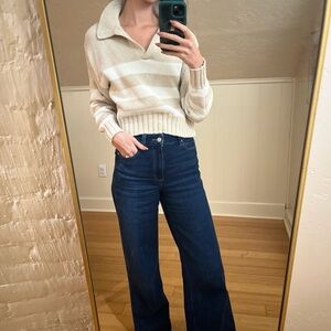 Quince Cream V-Neck Sweater for Women